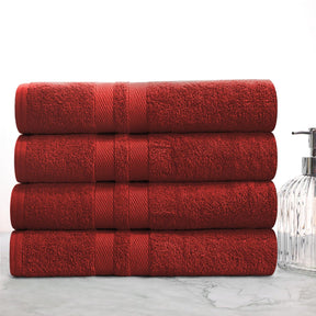 Ultra Soft Cotton Absorbent Solid Bath Towel Set of 4