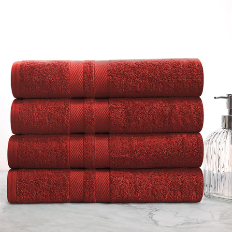 Ultra Soft Cotton Absorbent Solid Bath Towel Set of 4