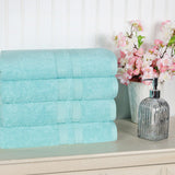 Ultra Soft Cotton Absorbent Solid Bath Towel Set of 4