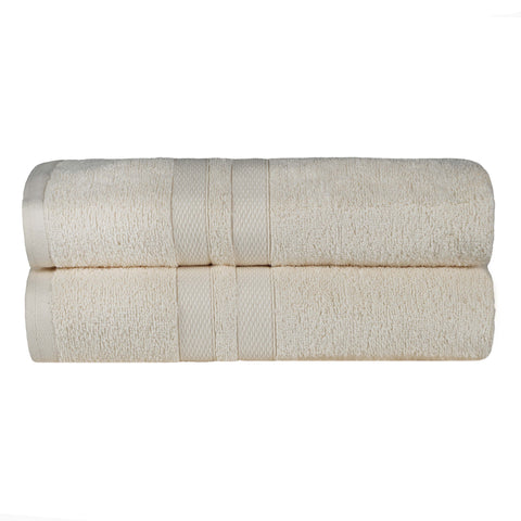 Ultra-Soft Cotton Solid Medium Weight Absorbent Bath Towel Set of 2