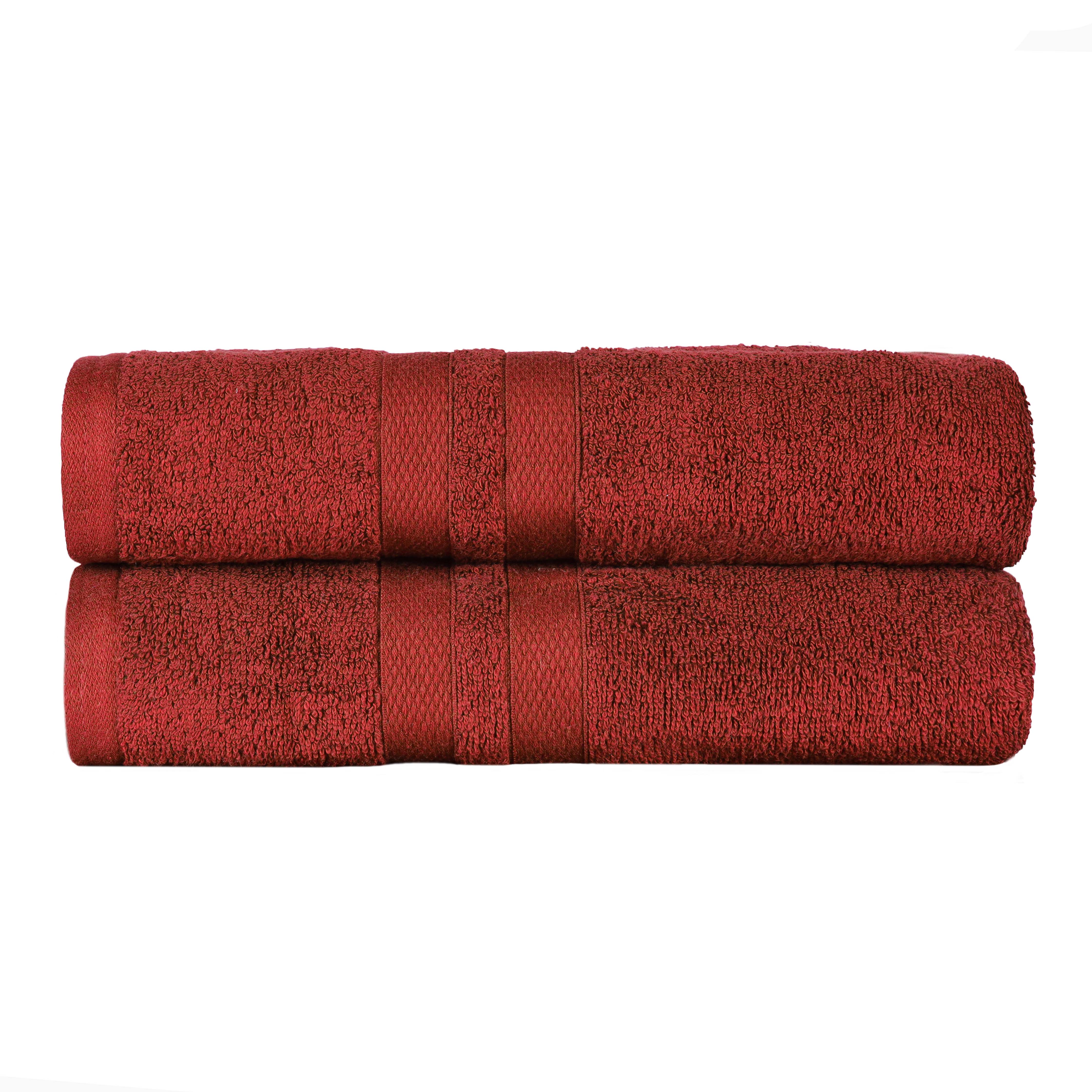 Ultra-Soft Cotton Solid Medium Weight Absorbent Bath Towel Set of 2
