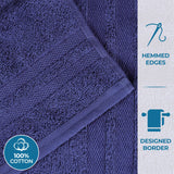 Ultra-Soft Cotton Solid Medium Weight Absorbent Bath Towel Set of 2