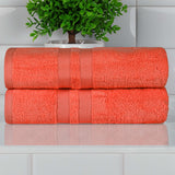 Ultra-Soft Cotton Solid Medium Weight Absorbent Bath Towel Set of 2