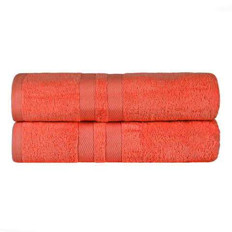 Ultra-Soft Cotton Solid Medium Weight Absorbent Bath Towel Set of 2