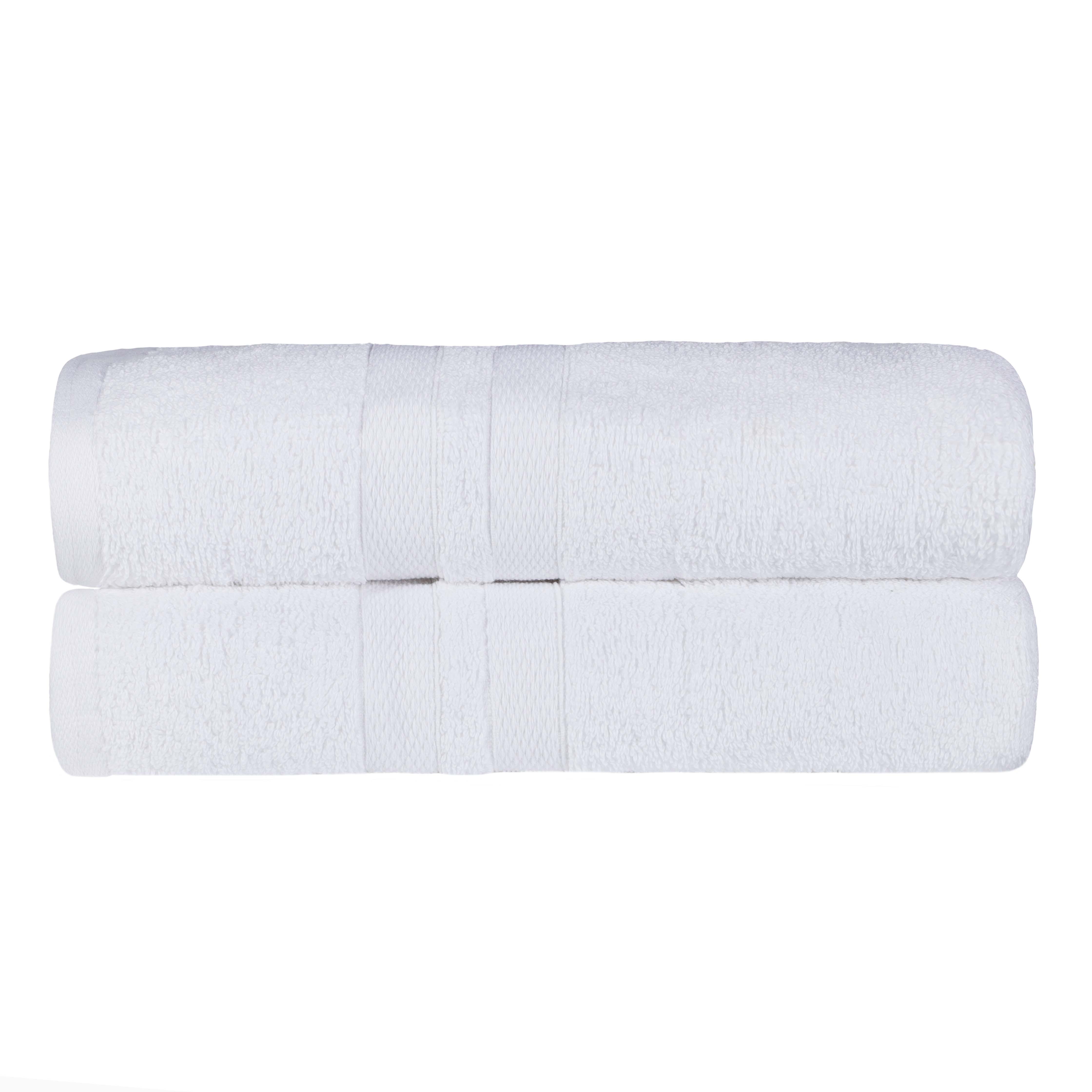 Ultra-Soft Cotton Solid Medium Weight Absorbent Bath Towel Set of 2