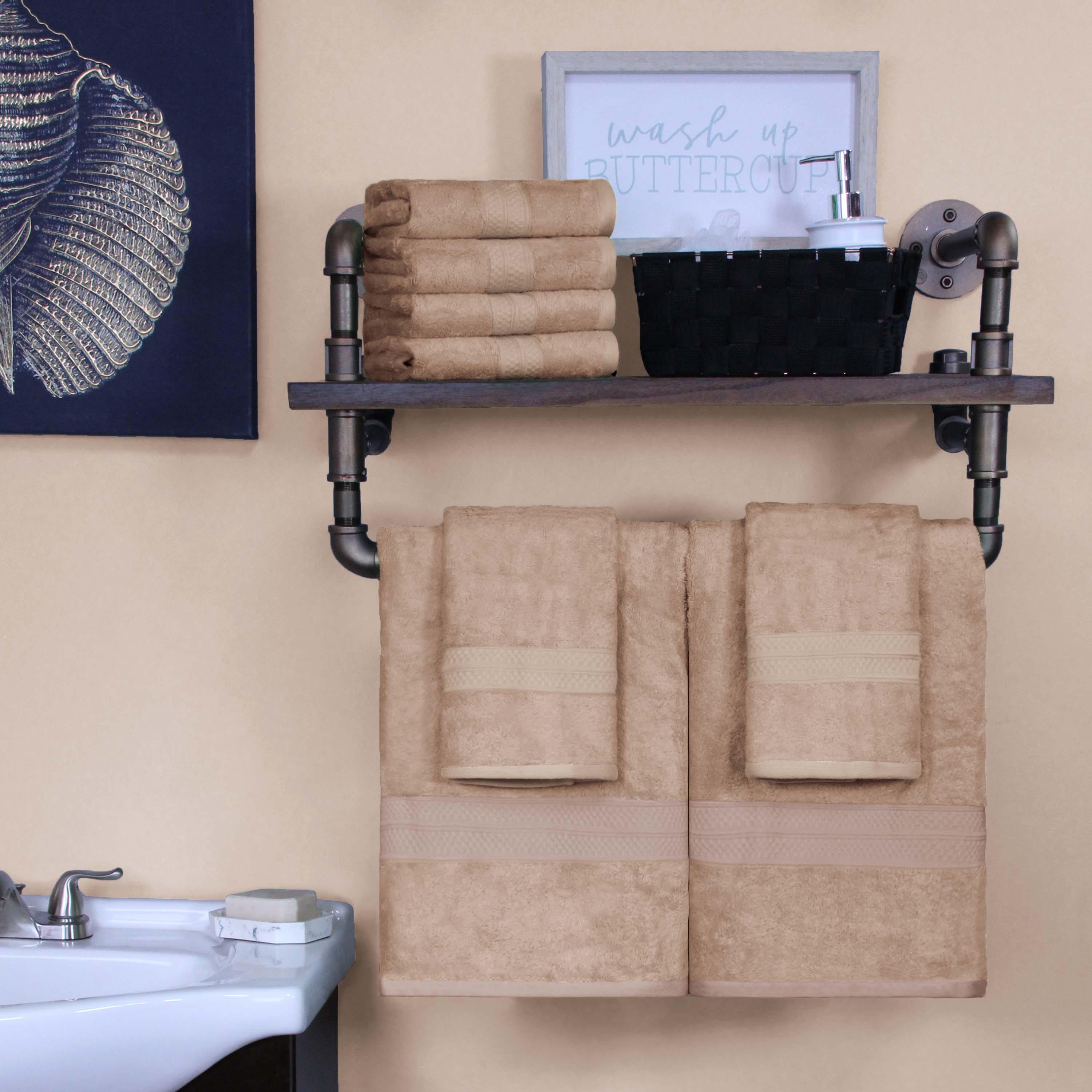Ultra-Soft Rayon from Bamboo Cotton Blend Bath and Hand Towel Set