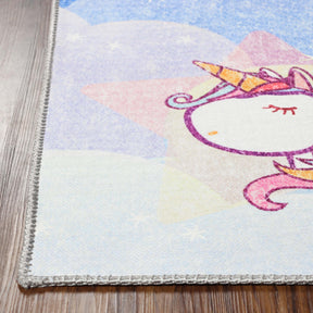 Unicorn Colorful Rainbow Playroom Kids Rugs Indoor Area Rug