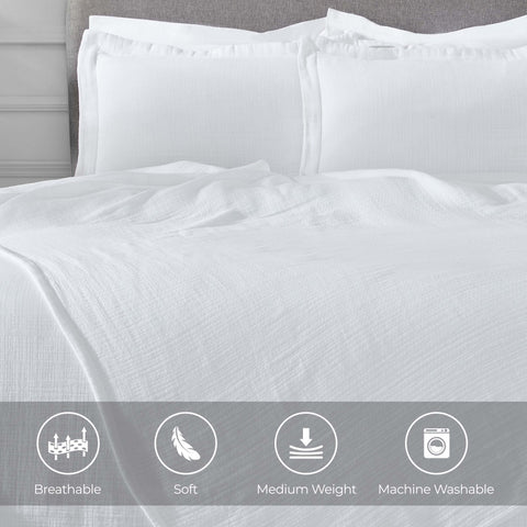 Valencia Cotton Reversible Medium Weight Matelasse Bedspread Set