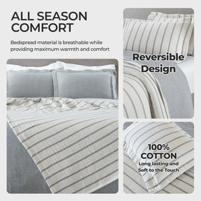 Valencia Cotton Reversible Medium Weight Matelasse Bedspread Set