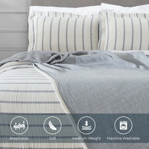Valencia Cotton Reversible Medium Weight Matelasse Bedspread Set