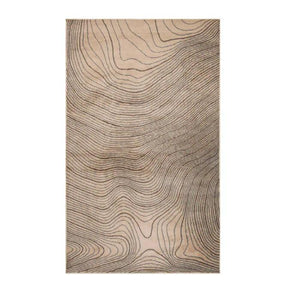 Veer Modern Abstract Wood Grain Indoor Area Rug Or Runner