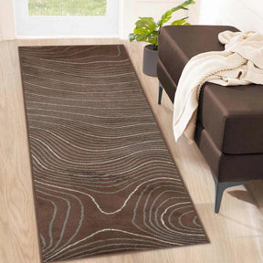 Veer Modern Abstract Wood Grain Indoor Area Rug Or Runner