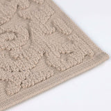 Venere Floral Scroll Textured Machine Washable Bath Rugs, Set of 2