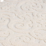 Venere Floral Scroll Textured Machine Washable Bath Rugs, Set of 2