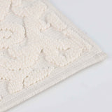 Venere Floral Scroll Textured Machine Washable Bath Rugs, Set of 2