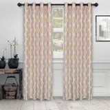Venetian Damask Jacquard Grommet Traditional Curtain Panel Set