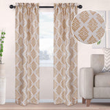 Venetian Damask Jacquard Grommet Traditional Curtain Panel Set