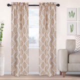 Venetian Damask Jacquard Grommet Traditional Curtain Panel Set