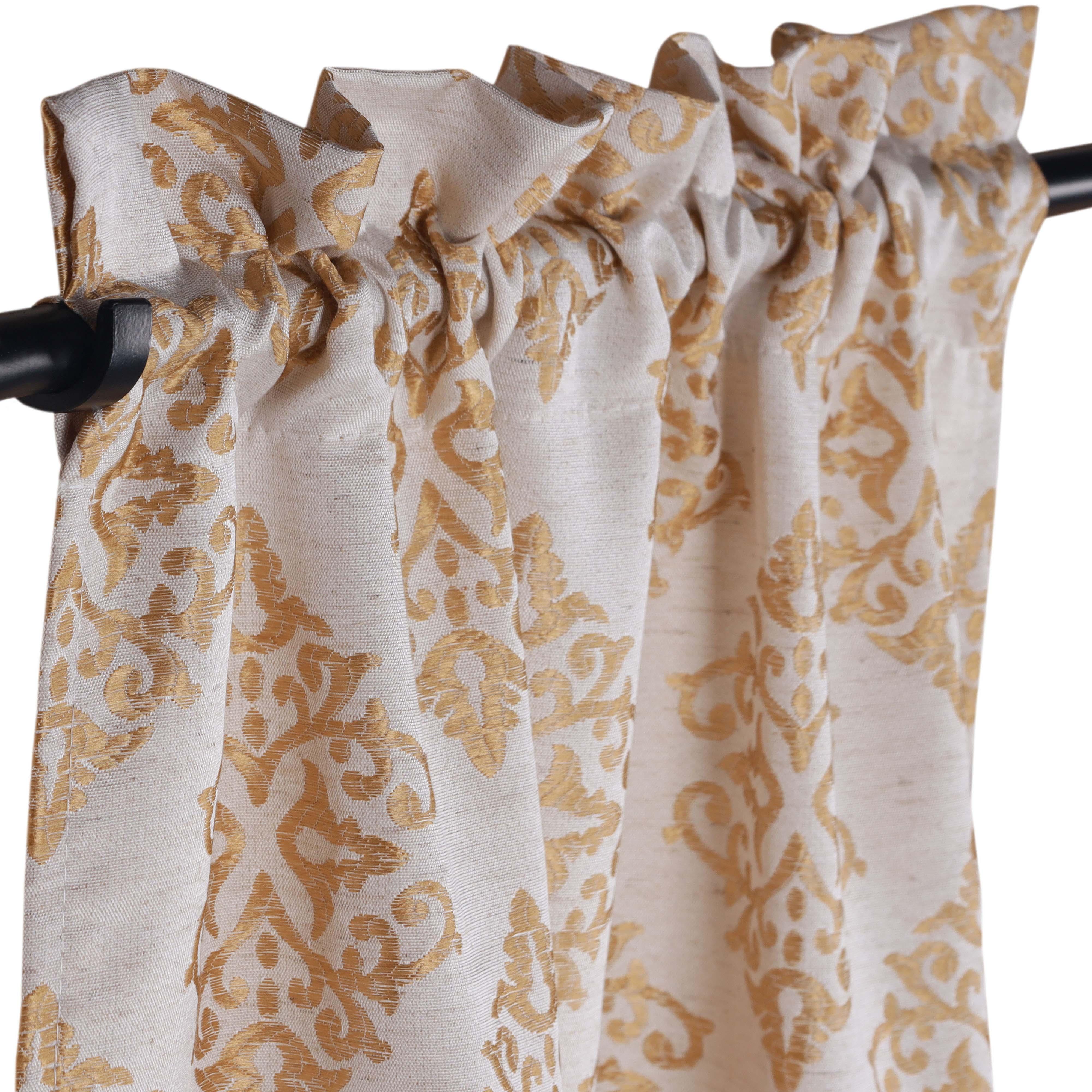 Venetian Damask Jacquard Grommet Traditional Curtain Panel Set