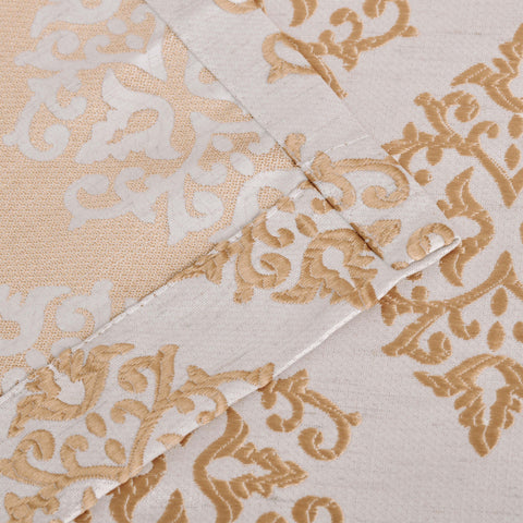 Venetian Damask Jacquard Grommet Traditional Curtain Panel Set