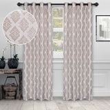 Venetian Damask Jacquard Grommet Traditional Curtain Panel Set