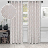 Venetian Damask Jacquard Grommet Traditional Curtain Panel Set