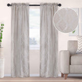Venetian Damask Jacquard Grommet Traditional Curtain Panel Set