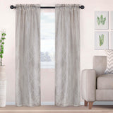Venetian Damask Jacquard Grommet Traditional Curtain Panel Set