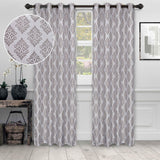 Venetian Damask Jacquard Grommet Traditional Curtain Panel Set