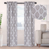 Venetian Damask Jacquard Grommet Traditional Curtain Panel Set