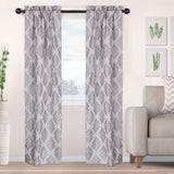 Venetian Damask Jacquard Grommet Traditional Curtain Panel Set