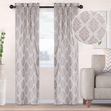 Venetian Damask Jacquard Grommet Traditional Curtain Panel Set