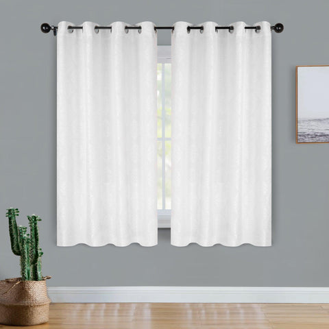 Venetian Damask Jacquard Grommet Traditional Curtain Panel Set