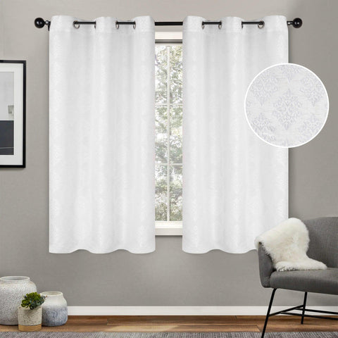 Venetian Damask Jacquard Grommet Traditional Curtain Panel Set