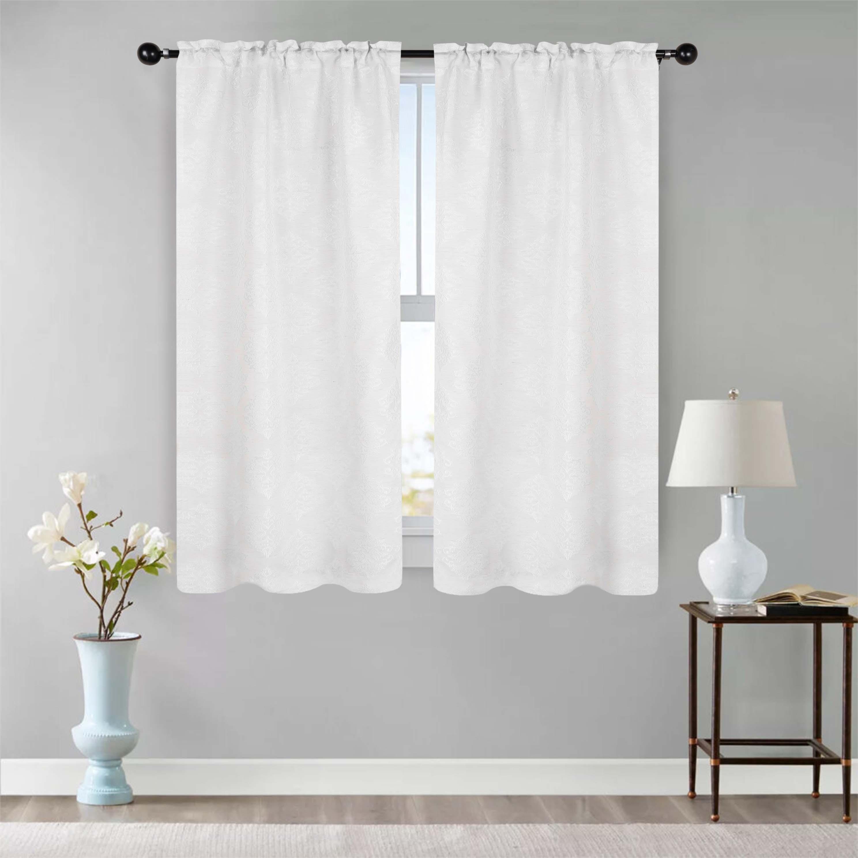 Venetian Damask Jacquard Grommet Traditional Curtain Panel Set