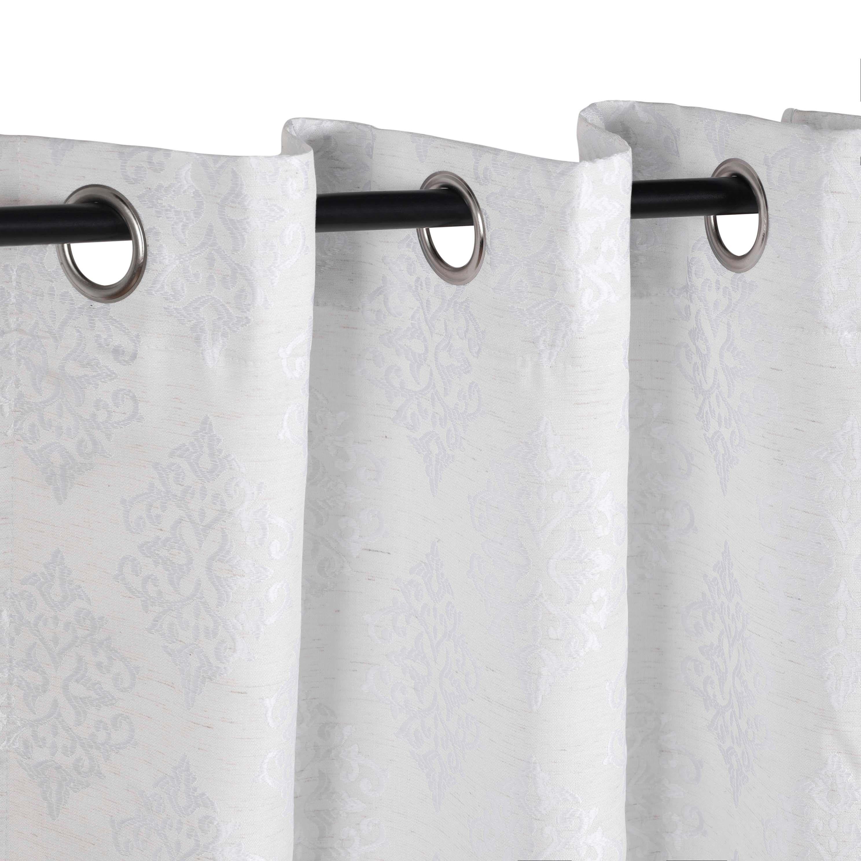 Venetian Damask Jacquard Grommet Traditional Curtain Panel Set