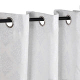 Venetian Damask Jacquard Grommet Traditional Curtain Panel Set