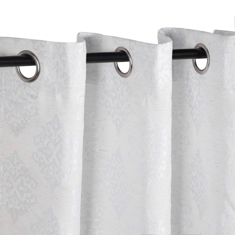 Venetian Damask Jacquard Grommet Traditional Curtain Panel Set