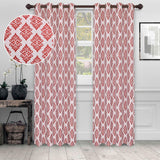 Venetian Damask Jacquard Grommet Traditional Curtain Panel Set