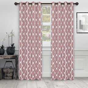 Venetian Damask Jacquard Grommet Traditional Curtain Panel Set