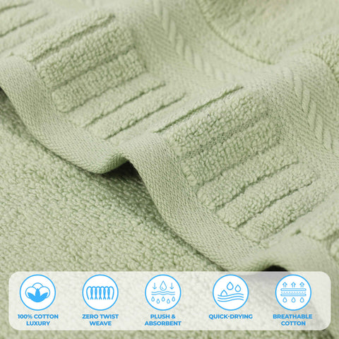 Venice Zero Twist Cotton Medium Weight Absorbent 3 Piece Towel Set