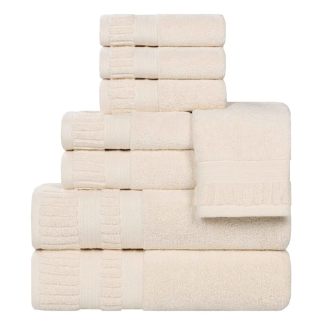Zero Twist Cotton Towels 8 Piece Venice Collection