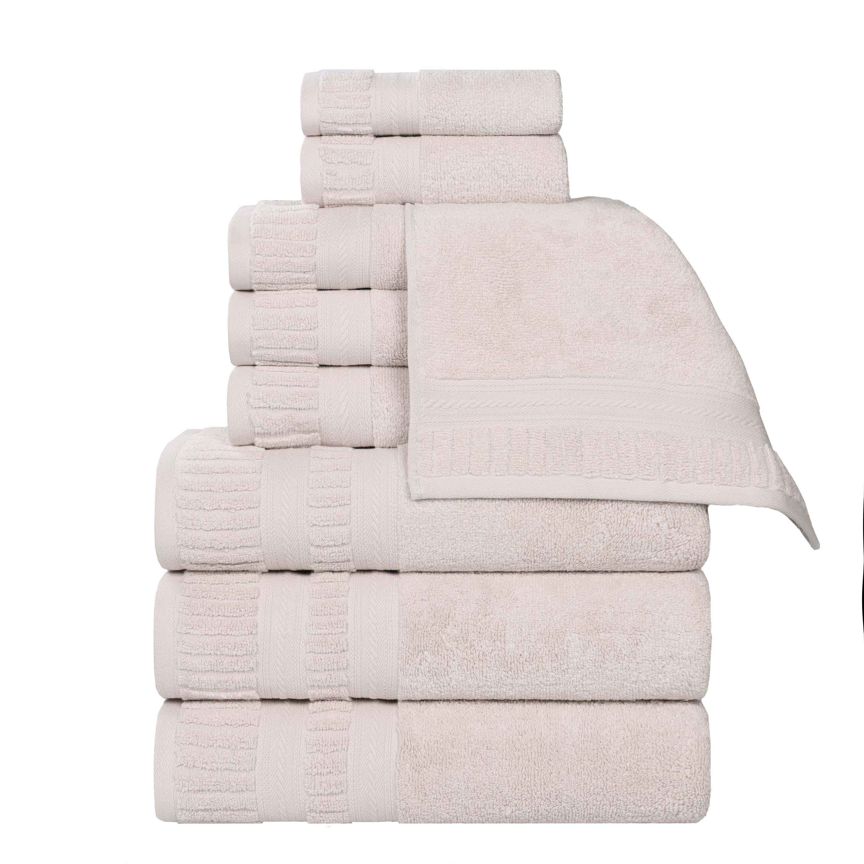 Venice Zero Twist Cotton Medium Weight Absorbent 9 Piece Towel Set