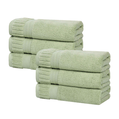 Zero Twist Cotton Hand Towels 6 Piece Venice Collection