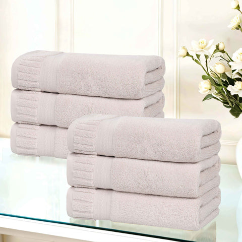 Zero Twist Cotton Hand Towels 6 Piece Venice Collection
