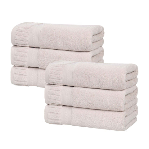 Zero Twist Cotton Hand Towels 6 Piece Venice Collection