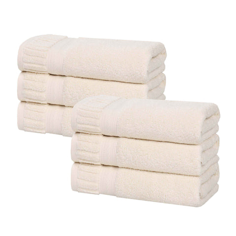 Zero Twist Cotton Hand Towels 6 Piece Venice Collection