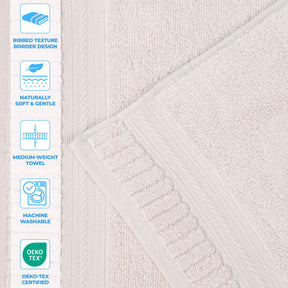 Venice Zero Twist Cotton Medium Weight Absorbent Hand Towels, Set of 6