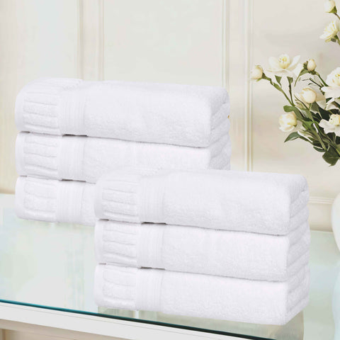 Zero Twist Cotton Hand Towels 6 Piece Venice Collection