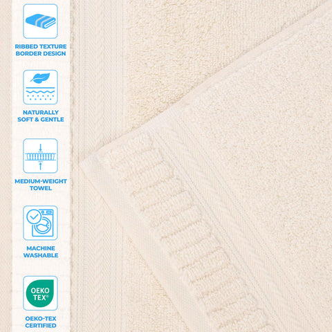 Zero Twist Cotton Hand Towels 6 Piece Venice Collection